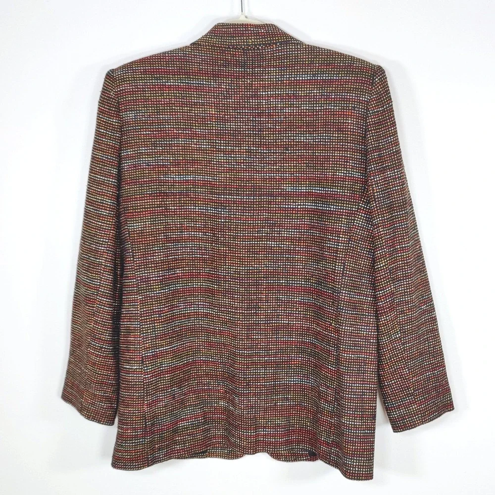 Vintage Giancarlo Ferrari 100% Silk Tweed Blazer S Multicolor 90s Art Teacher